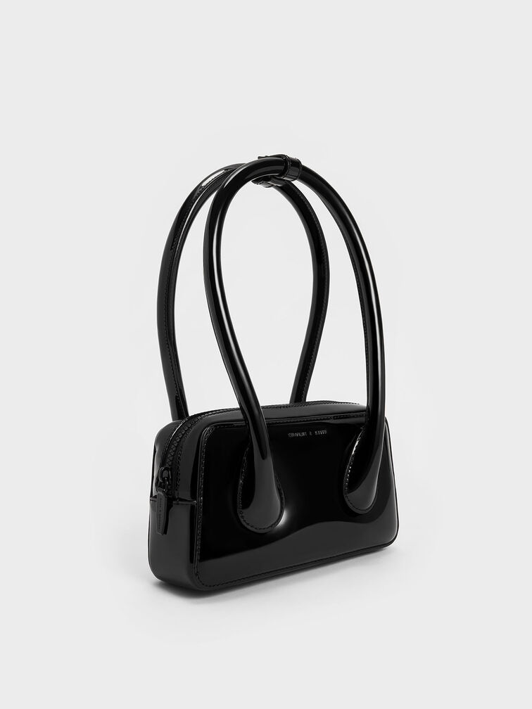 Lula Patent Double Handle Bag, Black, hi-res