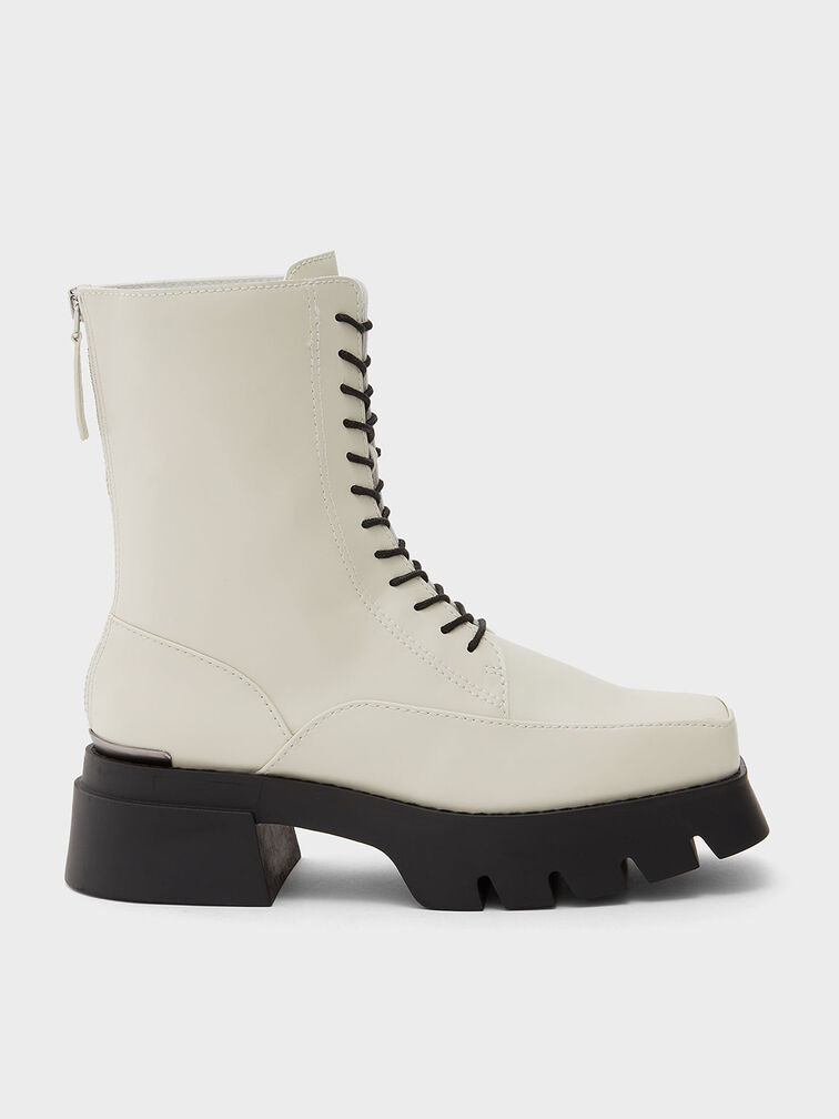 Lace-Up Platform Calf Boots, Chalk, hi-res