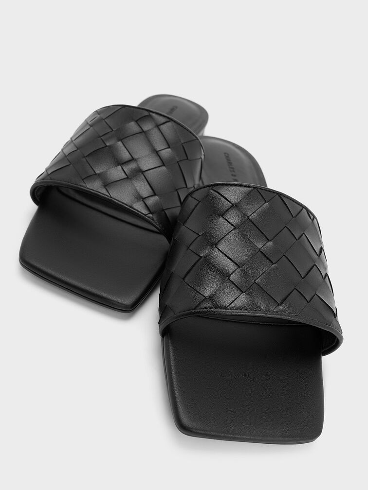 Sandalias entrelazadas, Negro, hi-res