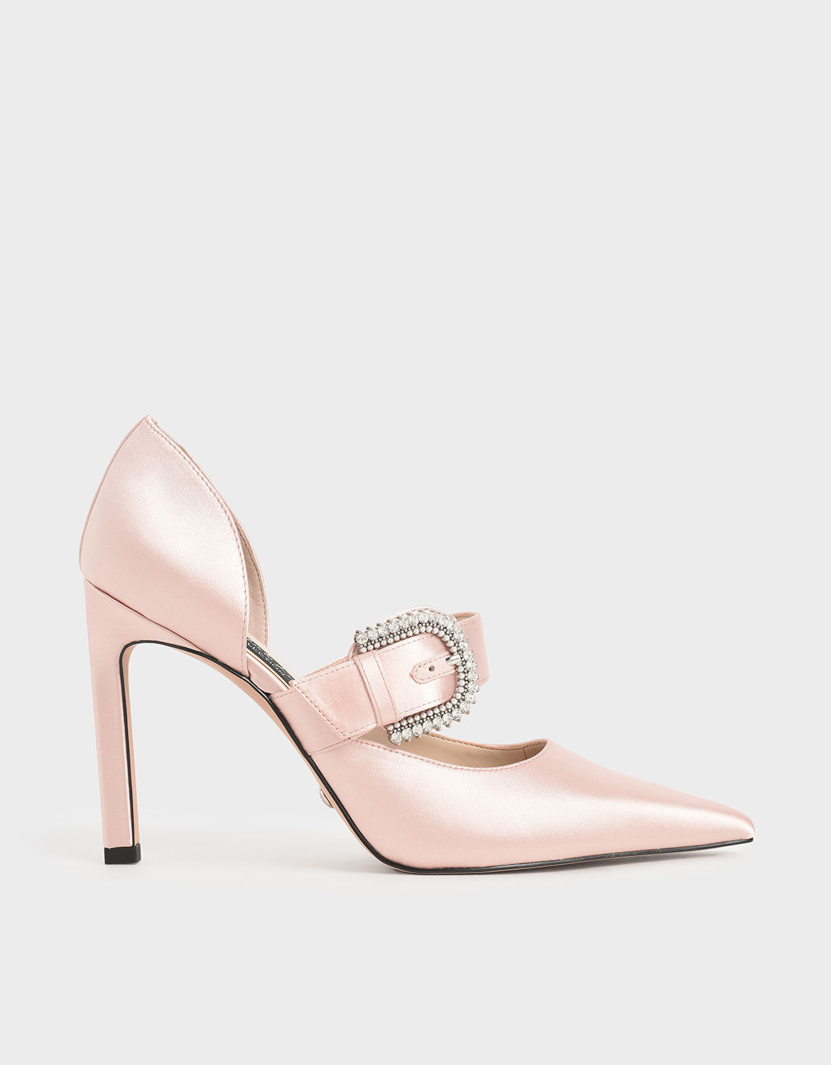 pink satin pumps
