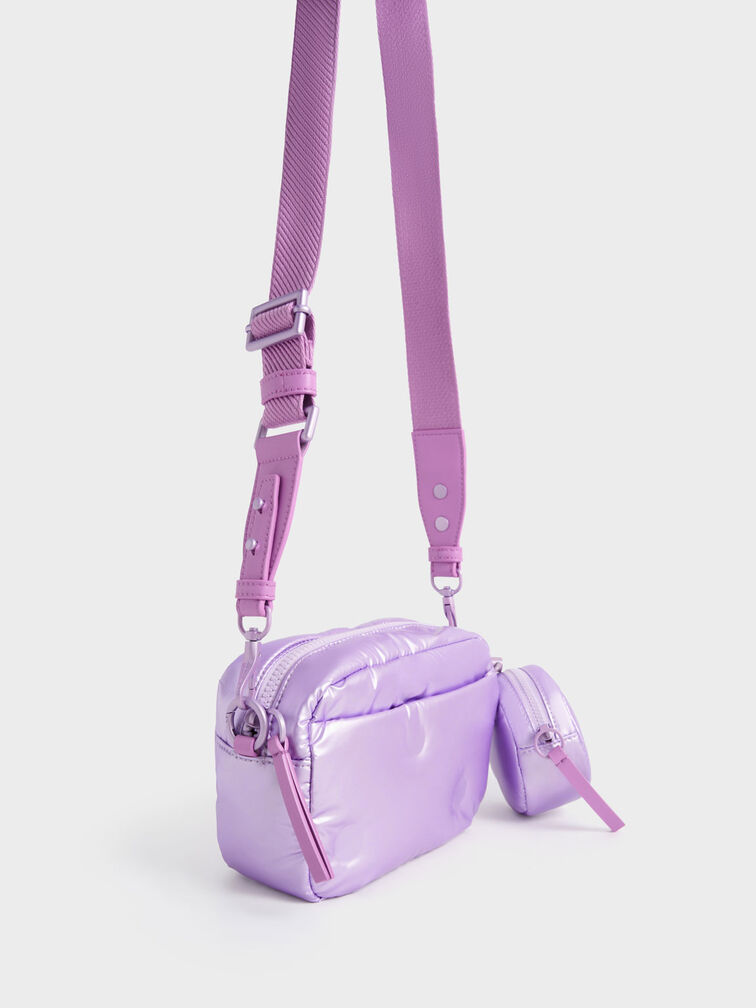 Bolso boxy de nailon Sianna, Violeta, hi-res