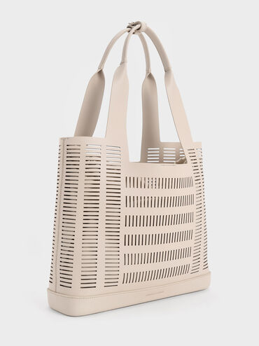 Delphi Cut-Out Tote Bag, Oat, hi-res