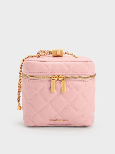 Nezu Quilted Boxy Bag, Light Pink, hi-res