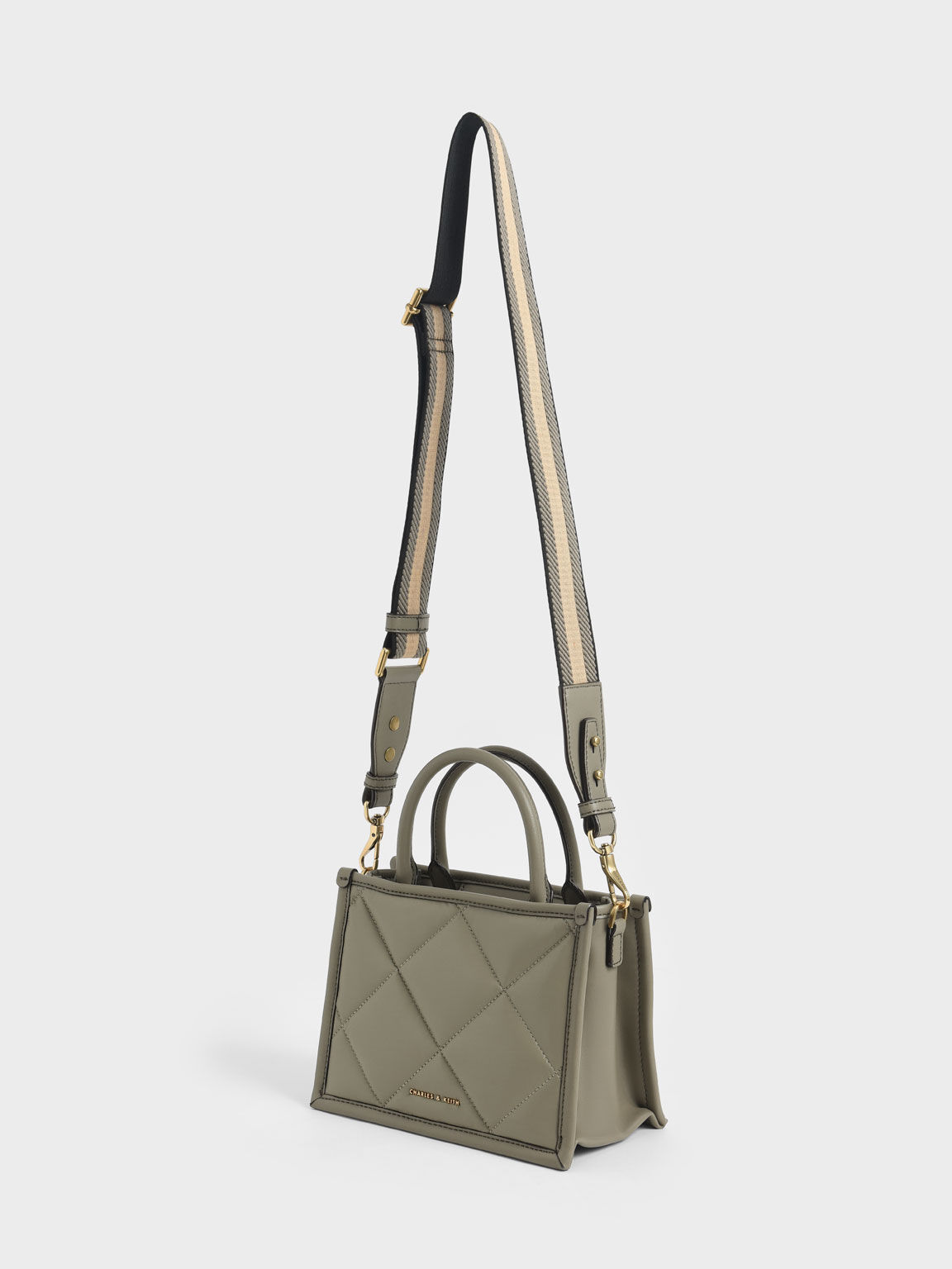 Celia Quilted Tote Bag, Taupe, hi-res