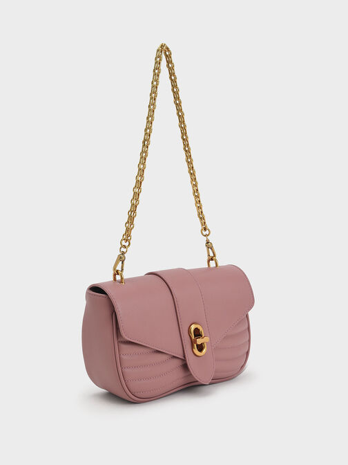 Aubrielle Panelled Crossbody Bag, Mauve, hi-res