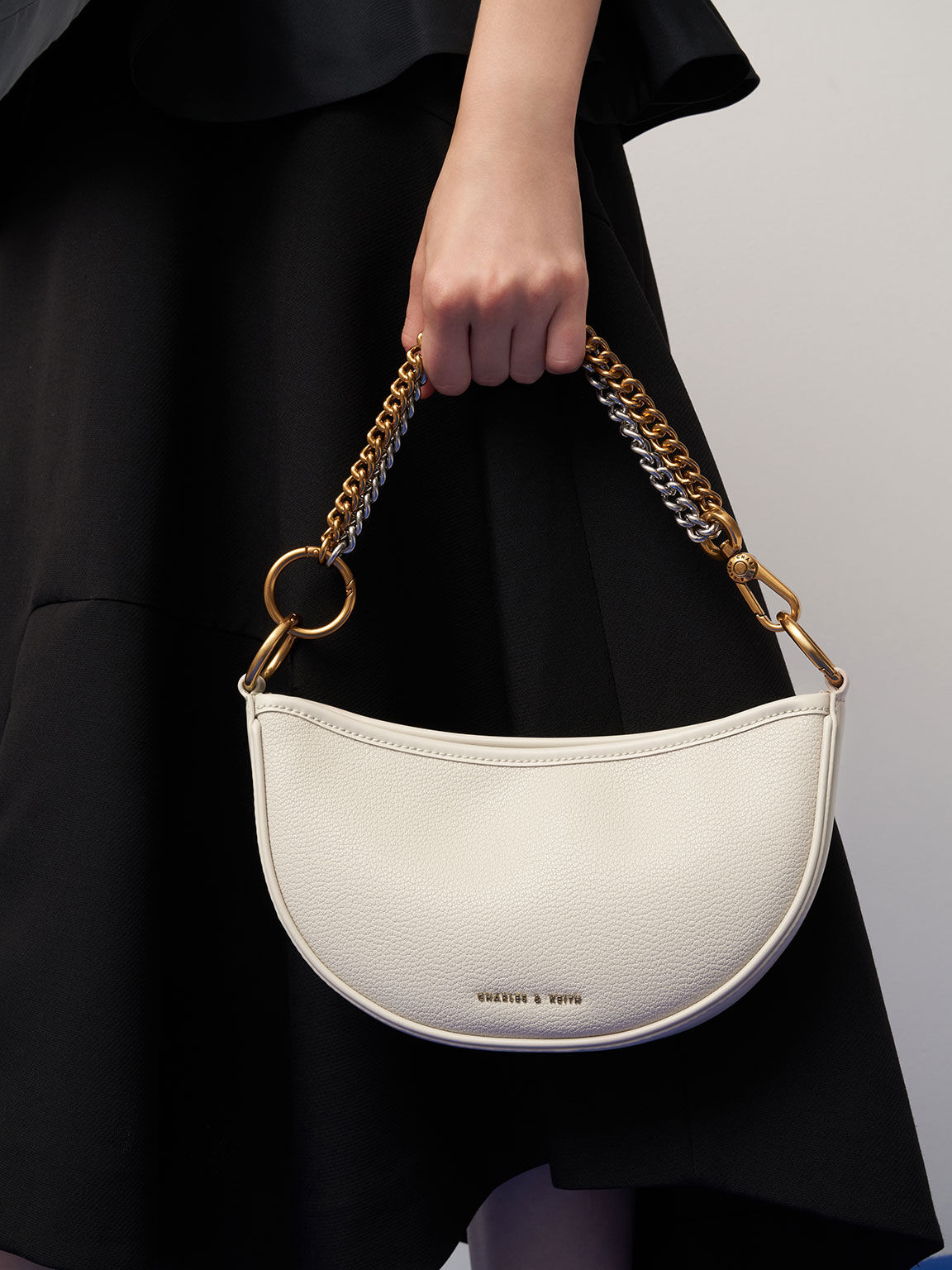 Dancer Crescent Crossbody Bag, Ivory, hi-res