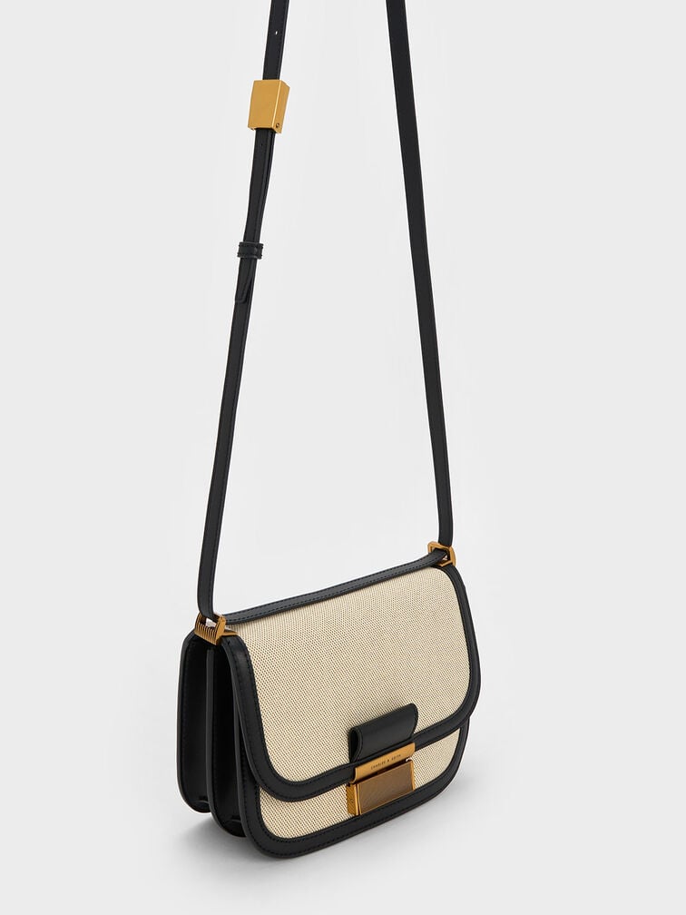 Charlot Canvas Crossbody Bag, Black, hi-res