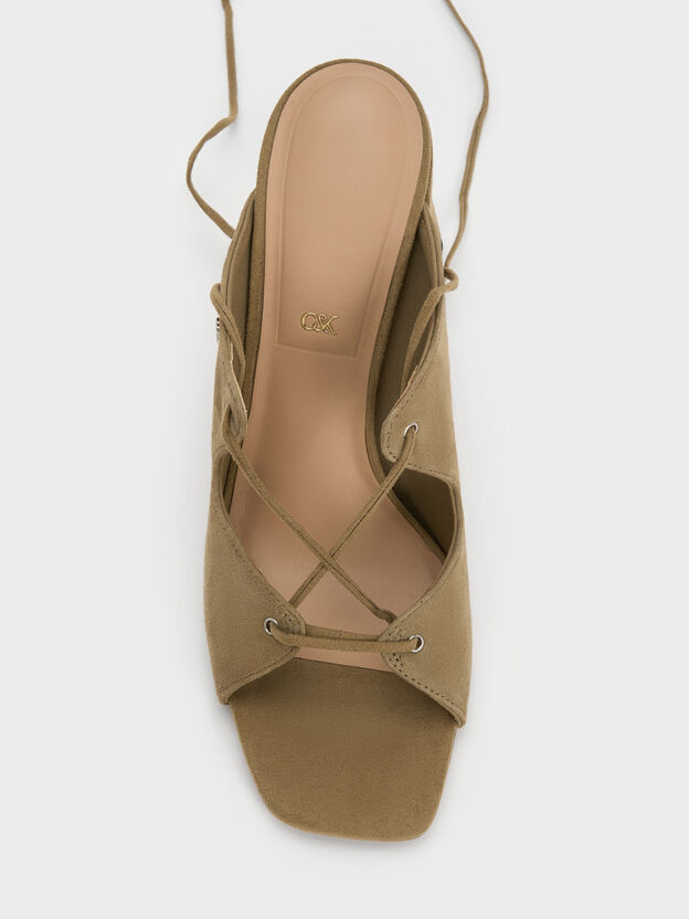 Sandalias de tac&oacute;n de ante Jianna, Verde militar, hi-res