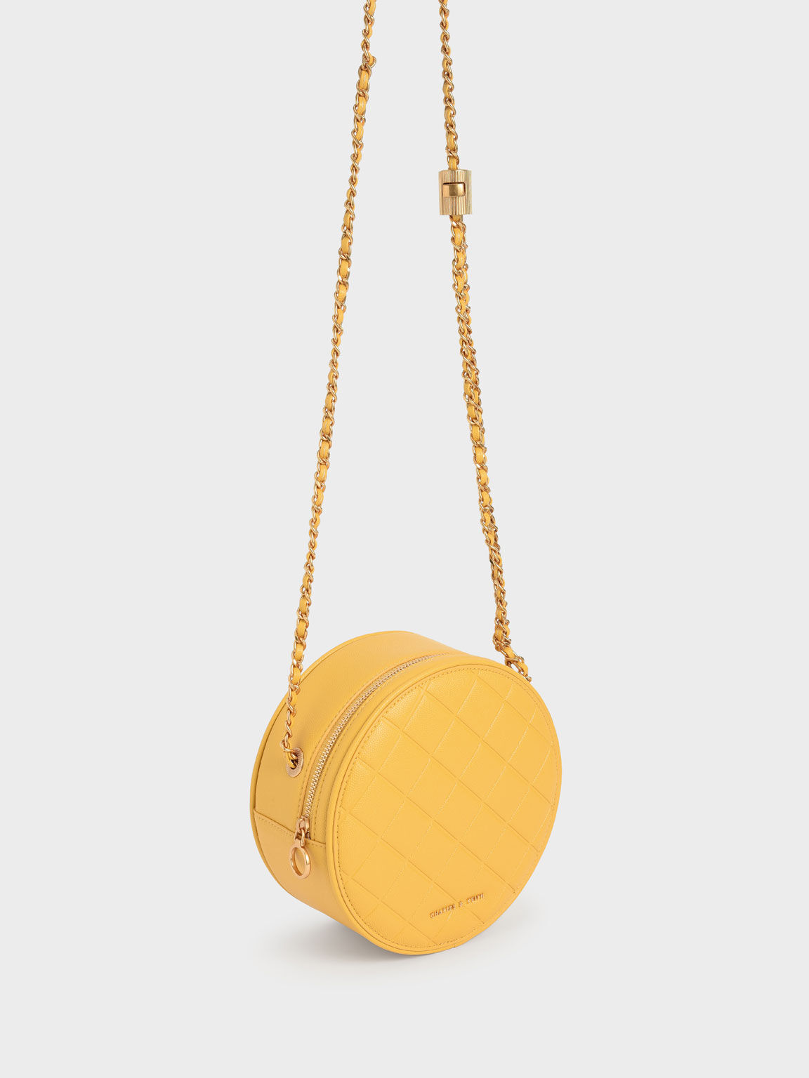 Quilted Circle Bag, Yellow, hi-res