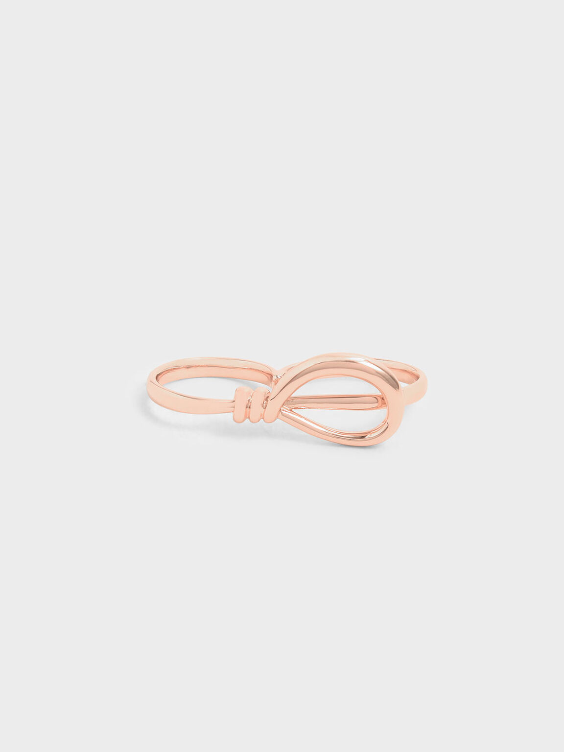 Knotted Double Ring, Rose Gold, hi-res