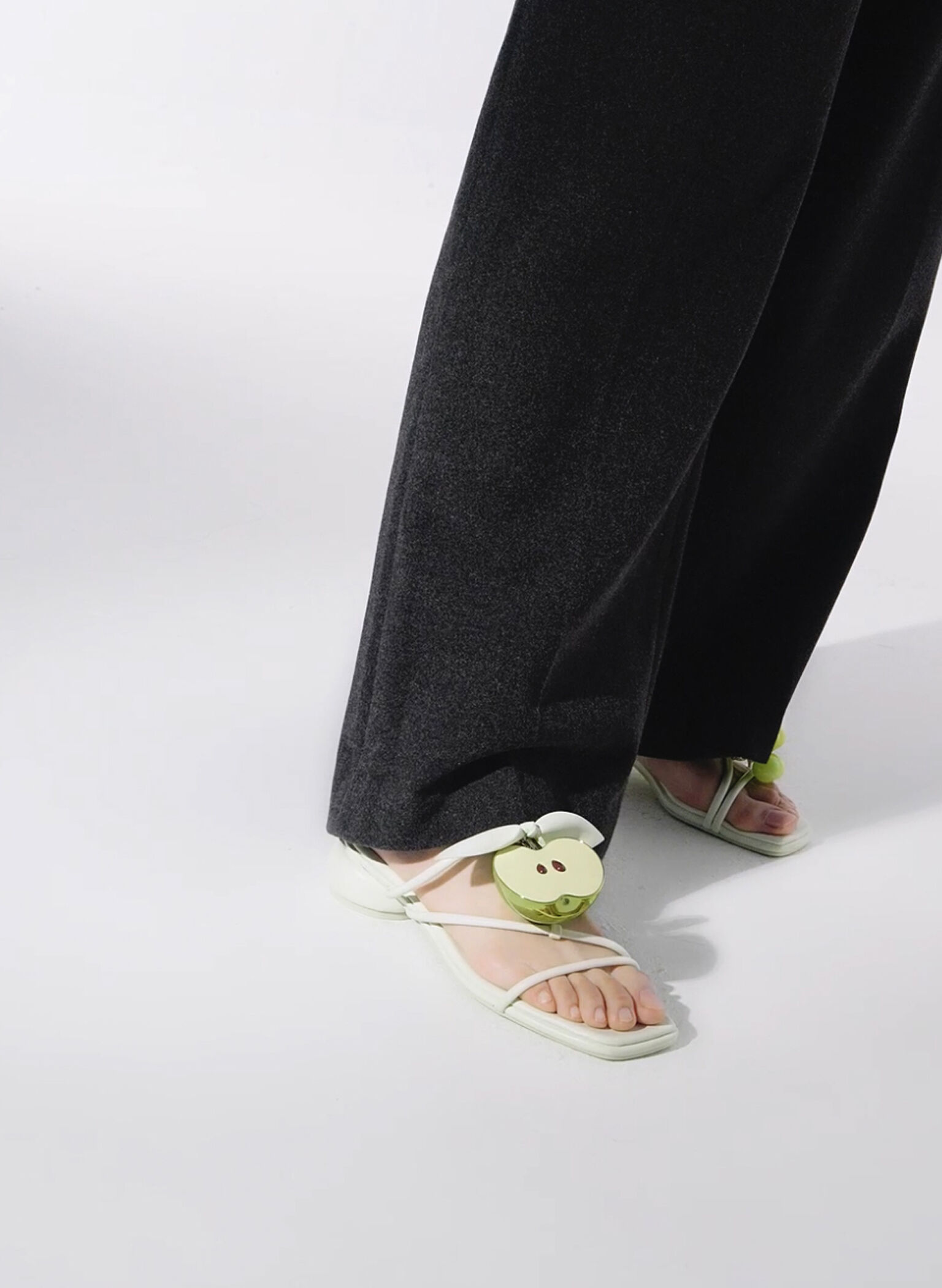 Strappy Tie-Around Sandals & Fruit Charms Set, Mint Sorbet, hi-res