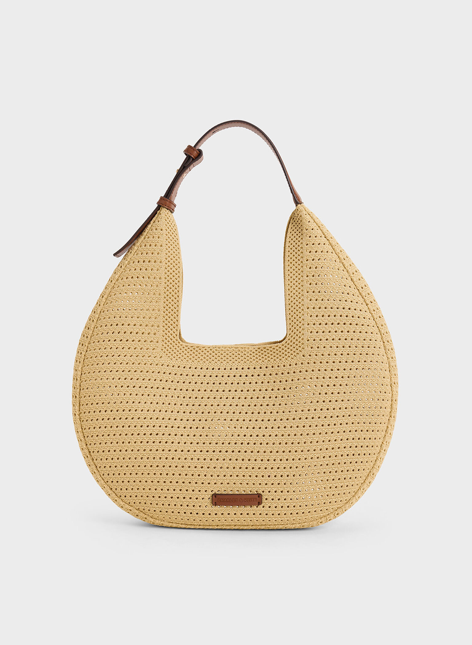 Ida Knitted Hobo Bag, Beige, hi-res