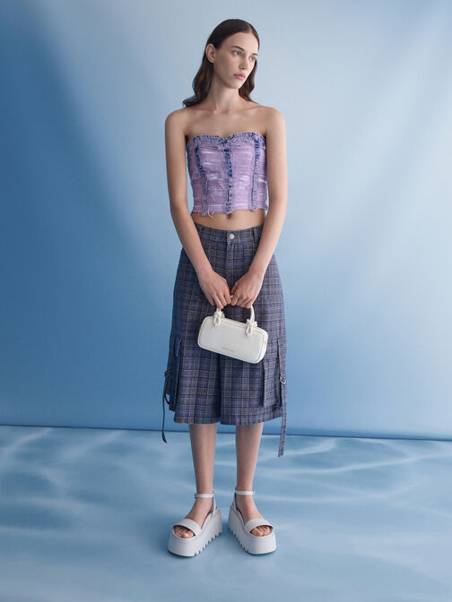 Sammie Knotted-Handle Elongated Bag, Cream, hi-res