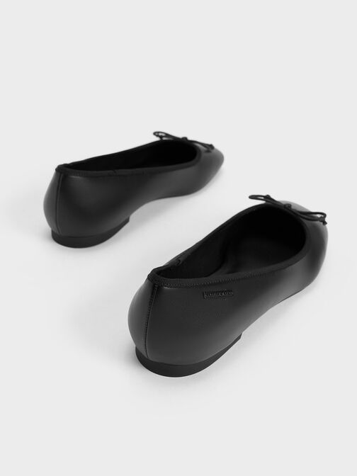 Rhea Bow Ballerinas, Black, hi-res