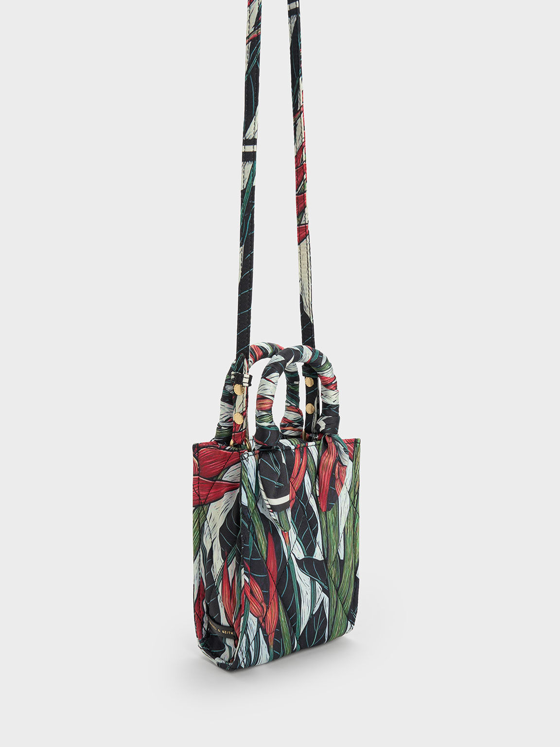 Botanical Print Fabric Tote Bag, Red, hi-res