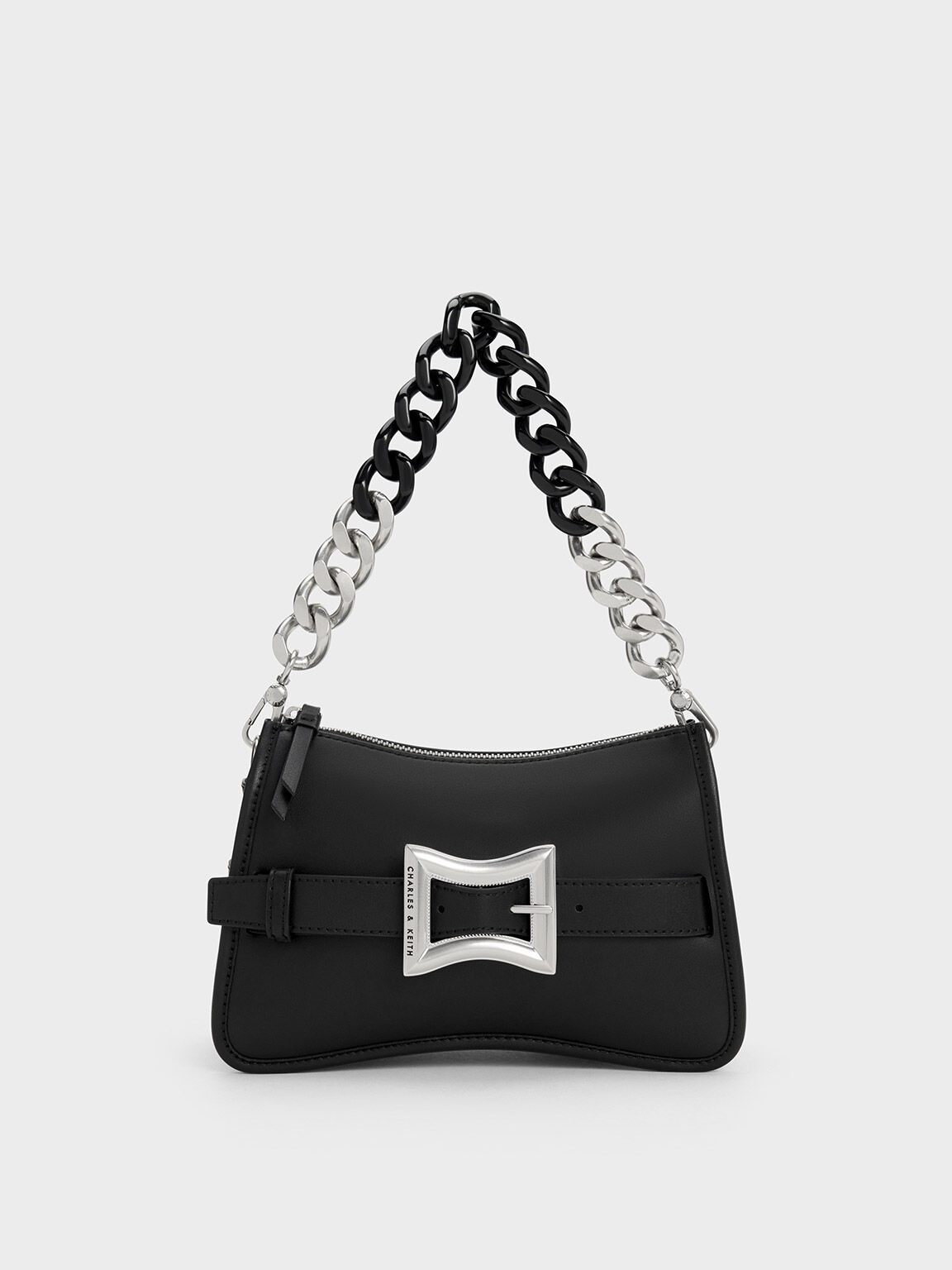 Black Xanthe Chunky Chain Shoulder Bag - CHARLES & KEITH AE