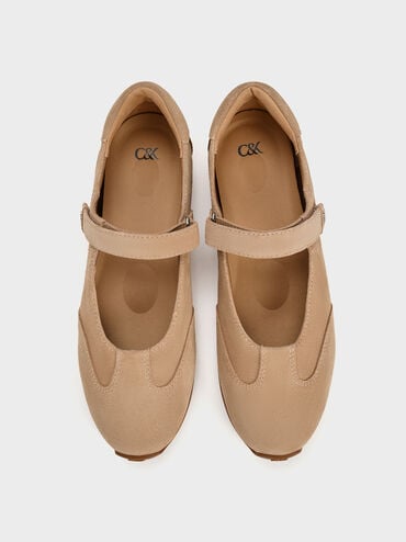 Jace Suede Mary Janes, Beige, hi-res