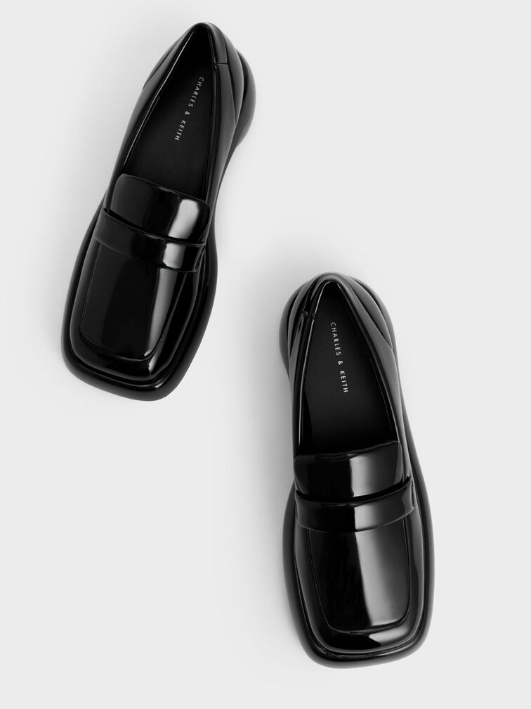 Lula Patent Penny Loafers, Black, hi-res