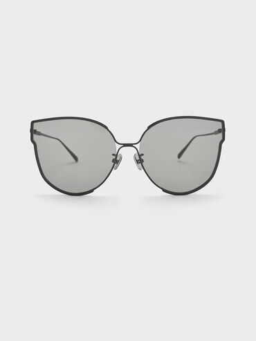 Thin-Rim Butterfly Sunglasses, Noir, hi-res