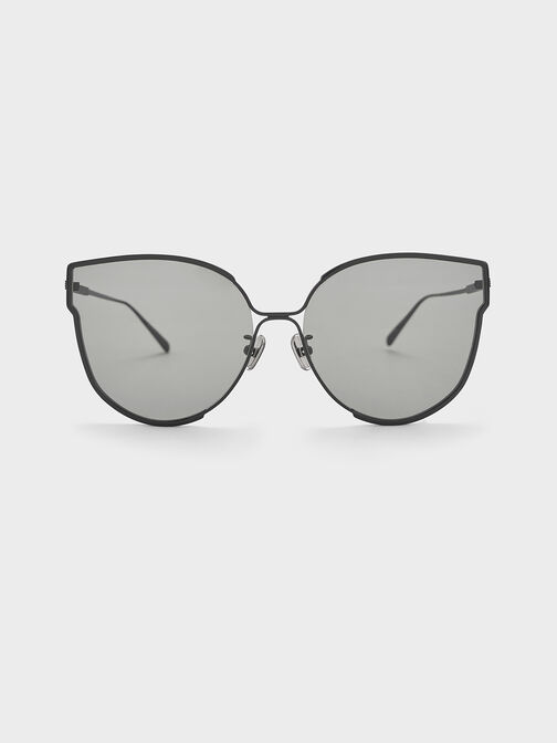 Thin-Rim Butterfly Sunglasses, Noir, hi-res