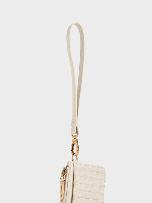 Multi-Slot Wristlet Card Holder, Cream, hi-res