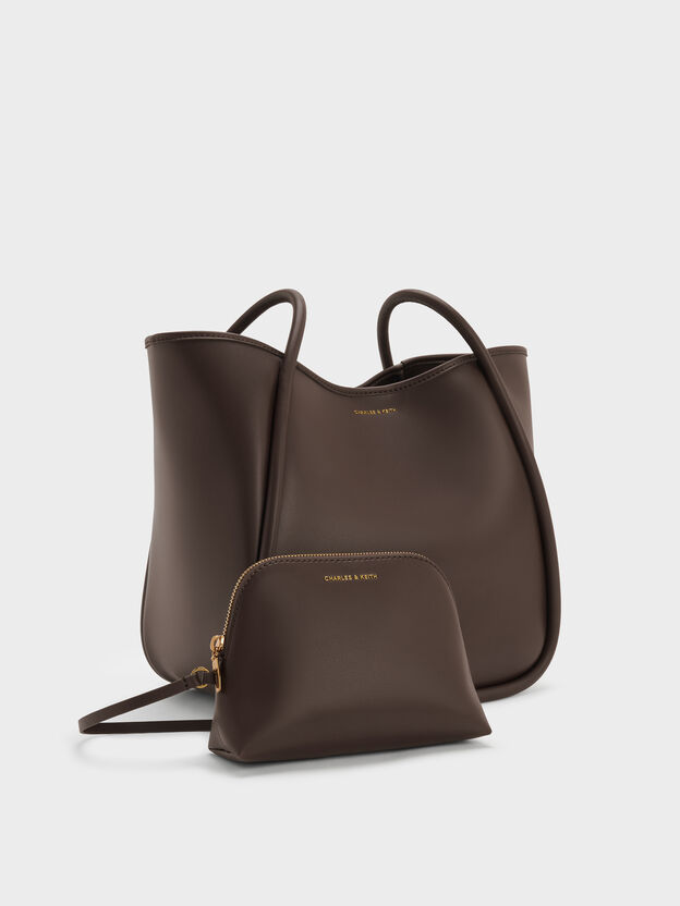 Bolso tote holgado tubular Lyla, Espresso Brown, hi-res
