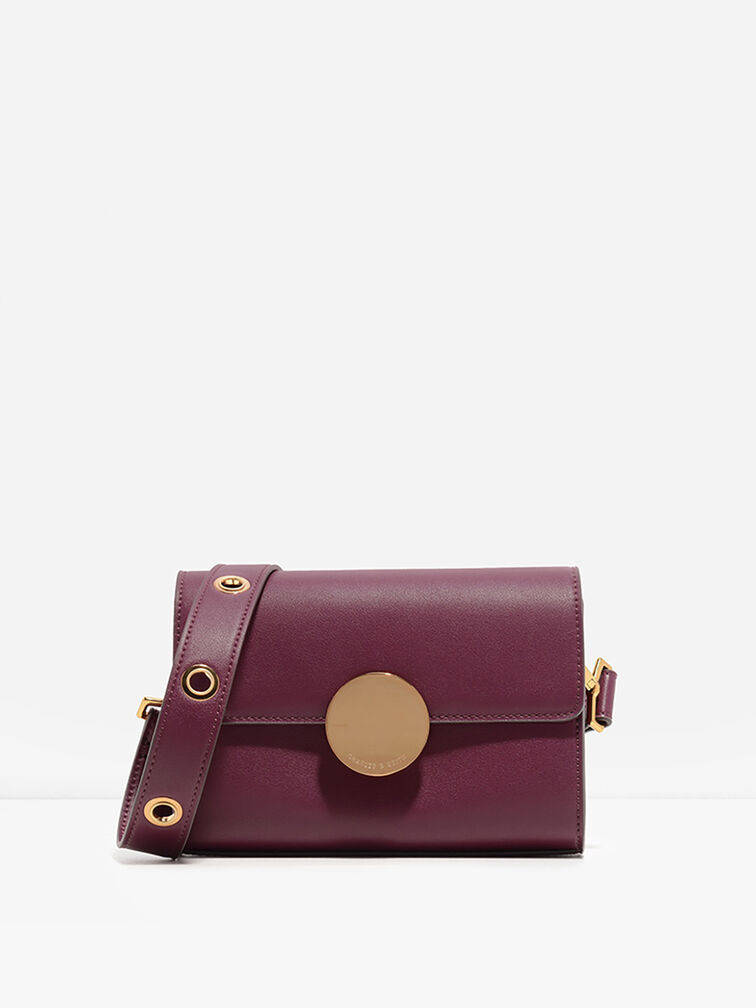 Grommet Sling Bag, Burgundy, hi-res