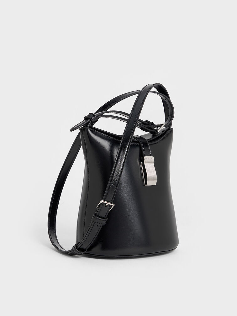 Wisteria Belted Bucket Bag, Noir, hi-res