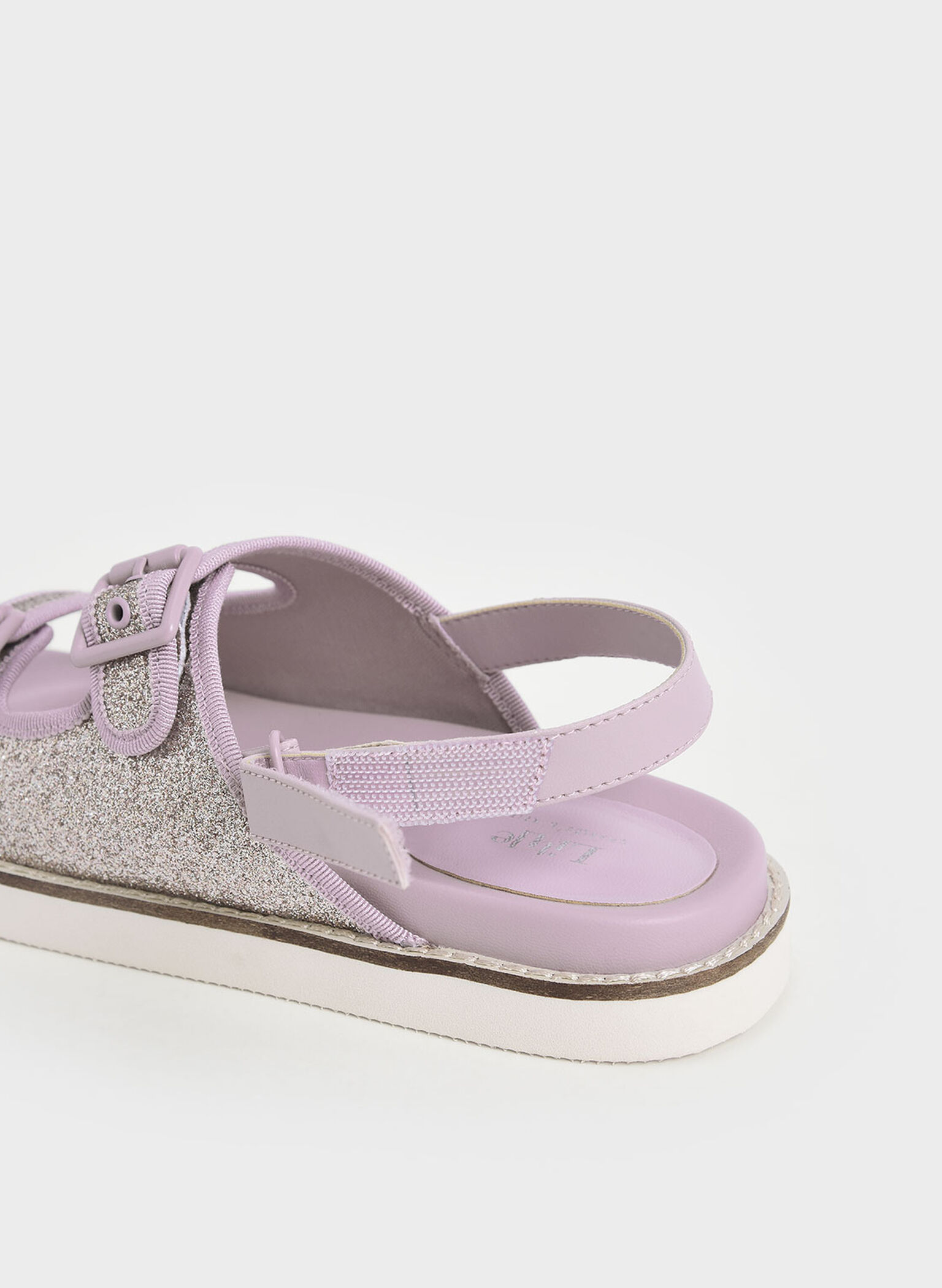 Girls' Glitter Sports Sandals, Lilac, hi-res