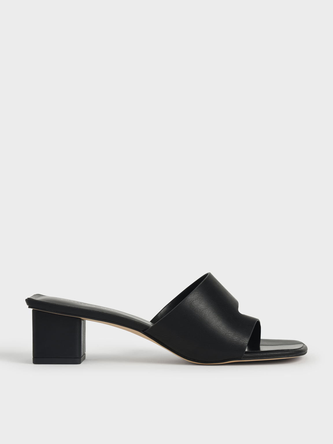 Cut-Out Thong Sandals, Black, hi-res
