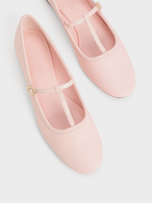 T-Bar Mary Jane Flats, Light Pink, hi-res