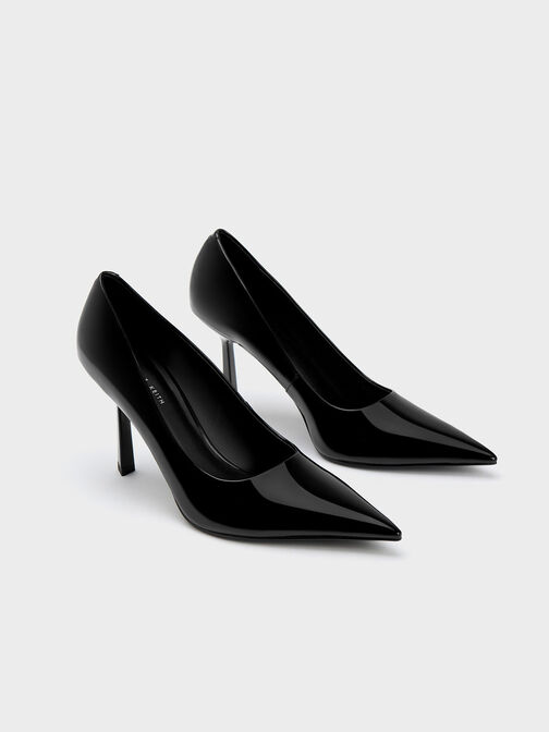 Patent Pointed-Toe Pumps, Black, hi-res