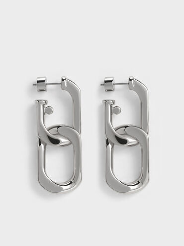 Gabine Chain-Link Drop Earrings, Silver, hi-res