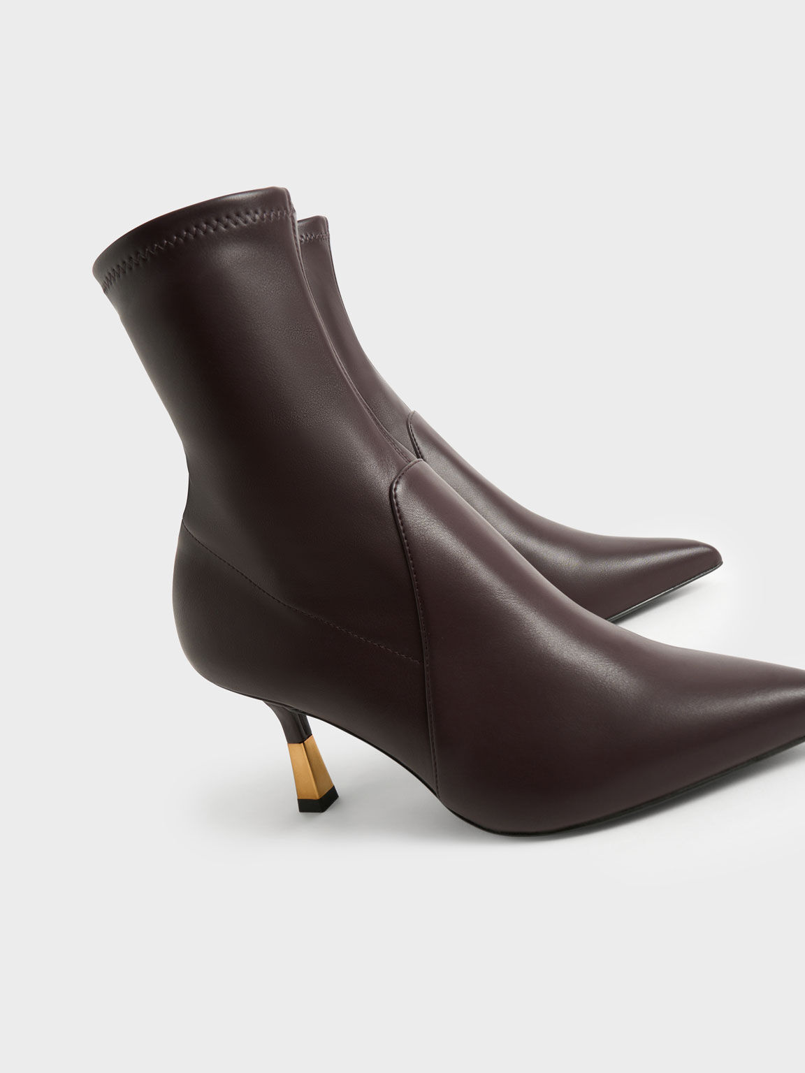Kitten Heel Ankle Boots Dark Brown
