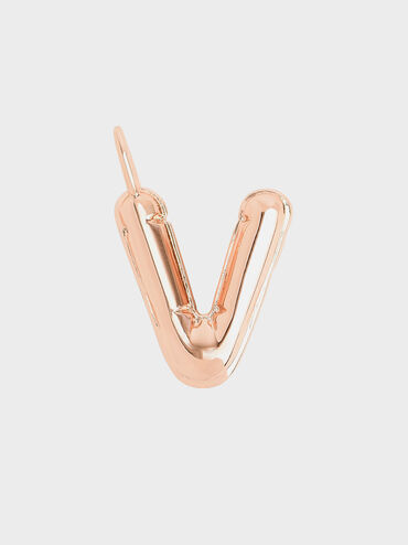 Alphabet 'V' Charm, Rose Gold, hi-res