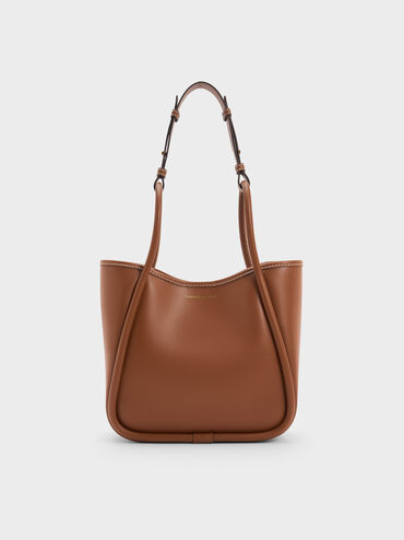 Mini Lyla Tubular Tote Bag, Chocolate, hi-res
