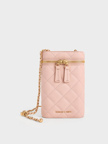 Mini Apfra Quilted Elongated Bag, Pink, hi-res