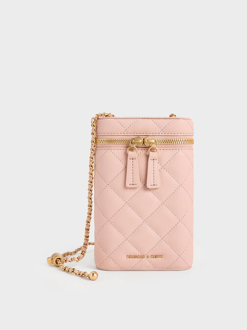Mini Apfra Quilted Elongated Bag, Pink, hi-res