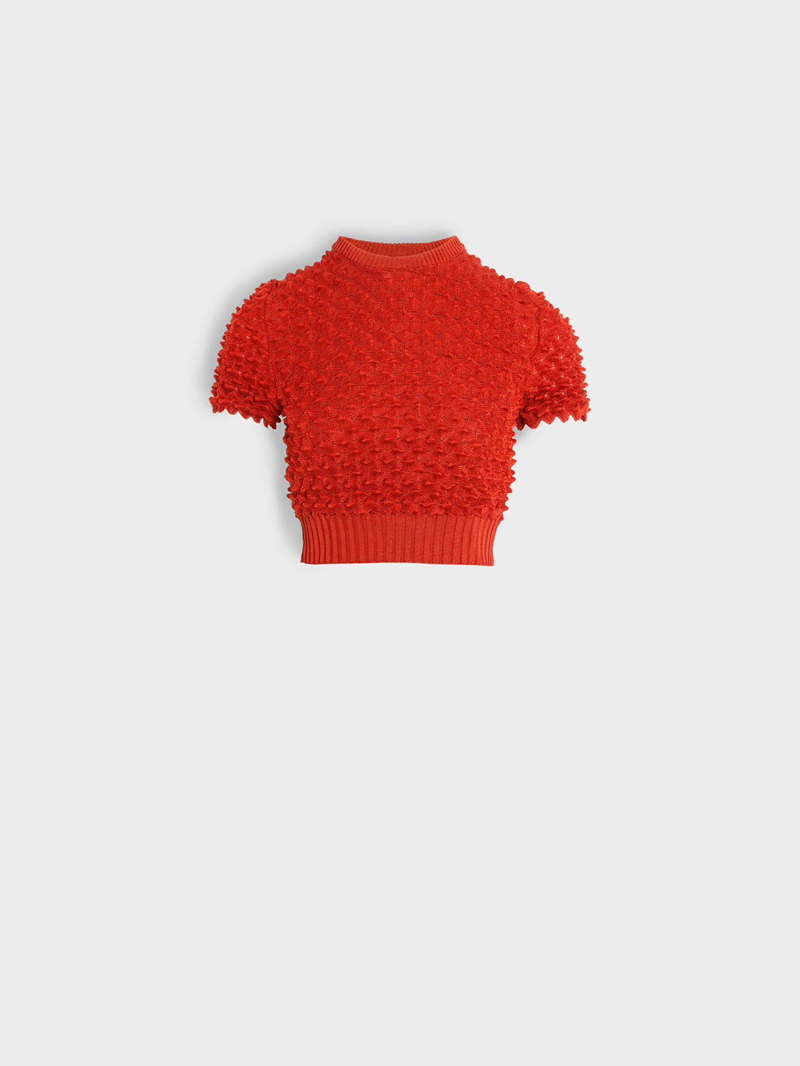 Red crop outlet top sweater