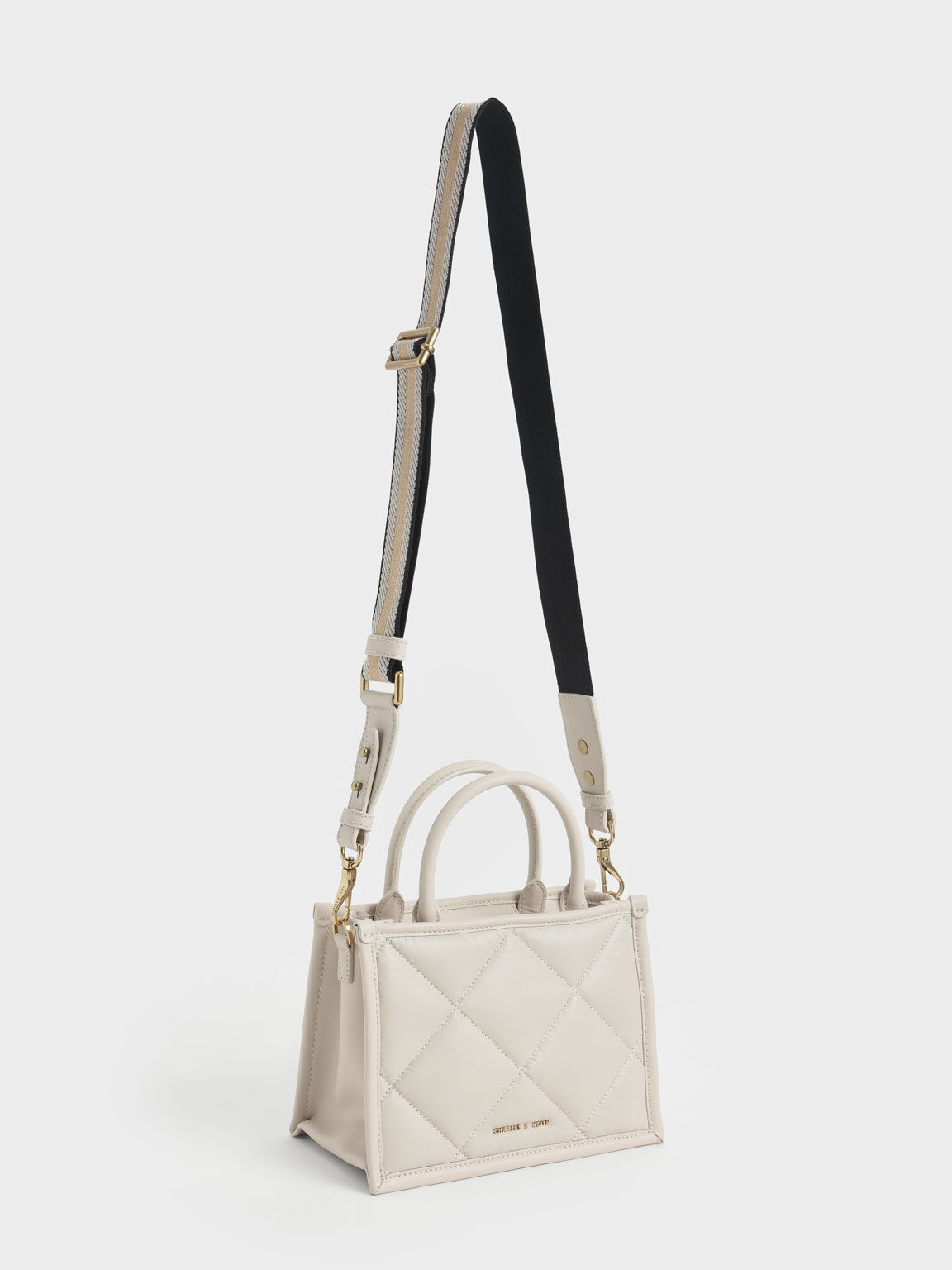 Celia Quilted Tote Bag, Ivory, hi-res