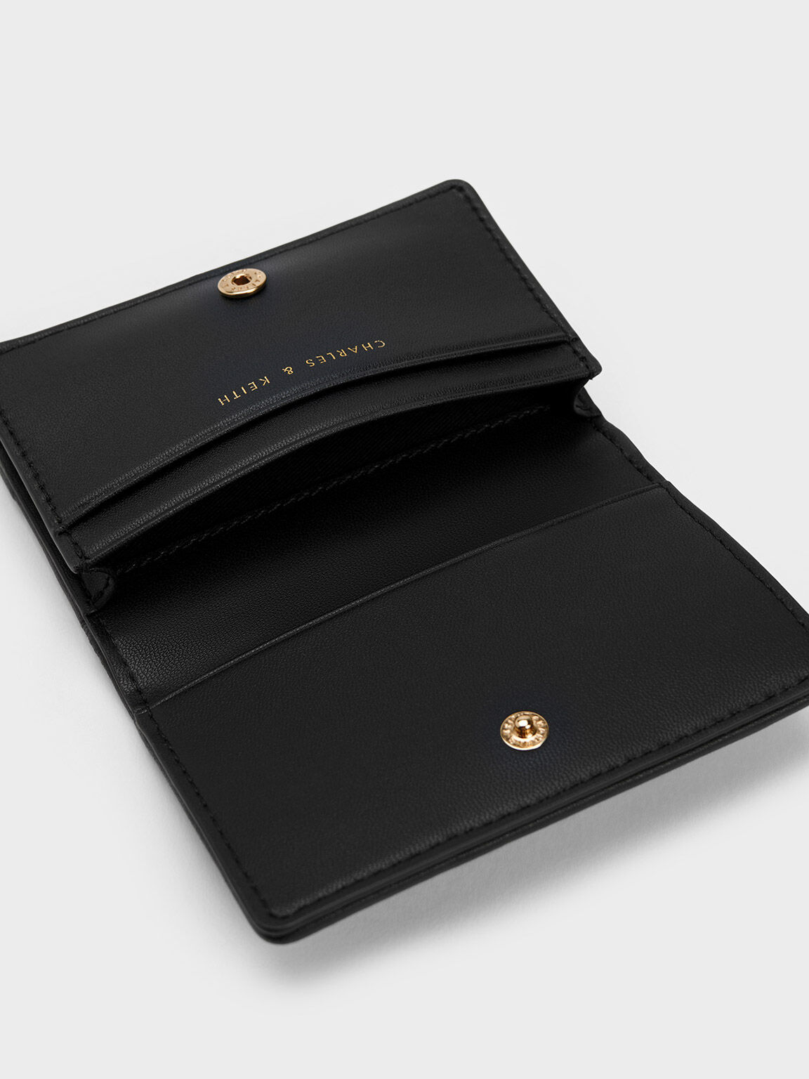 Aldora Ruched Cardholder, Black, hi-res