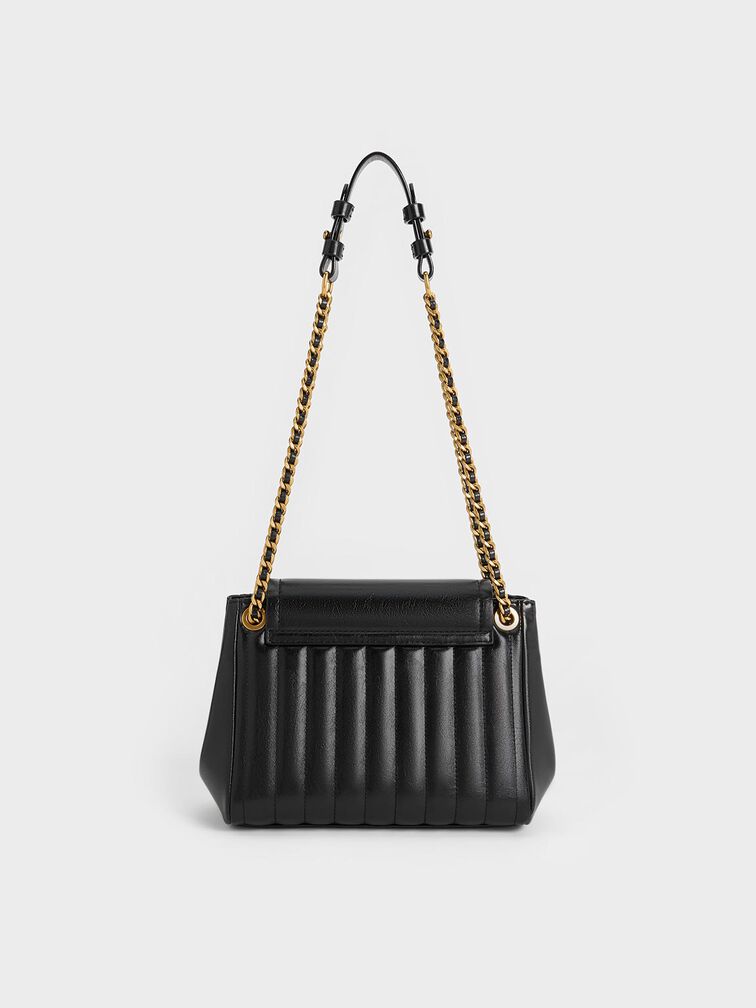 Bolso Donna de efecto arrugado, Negro, hi-res