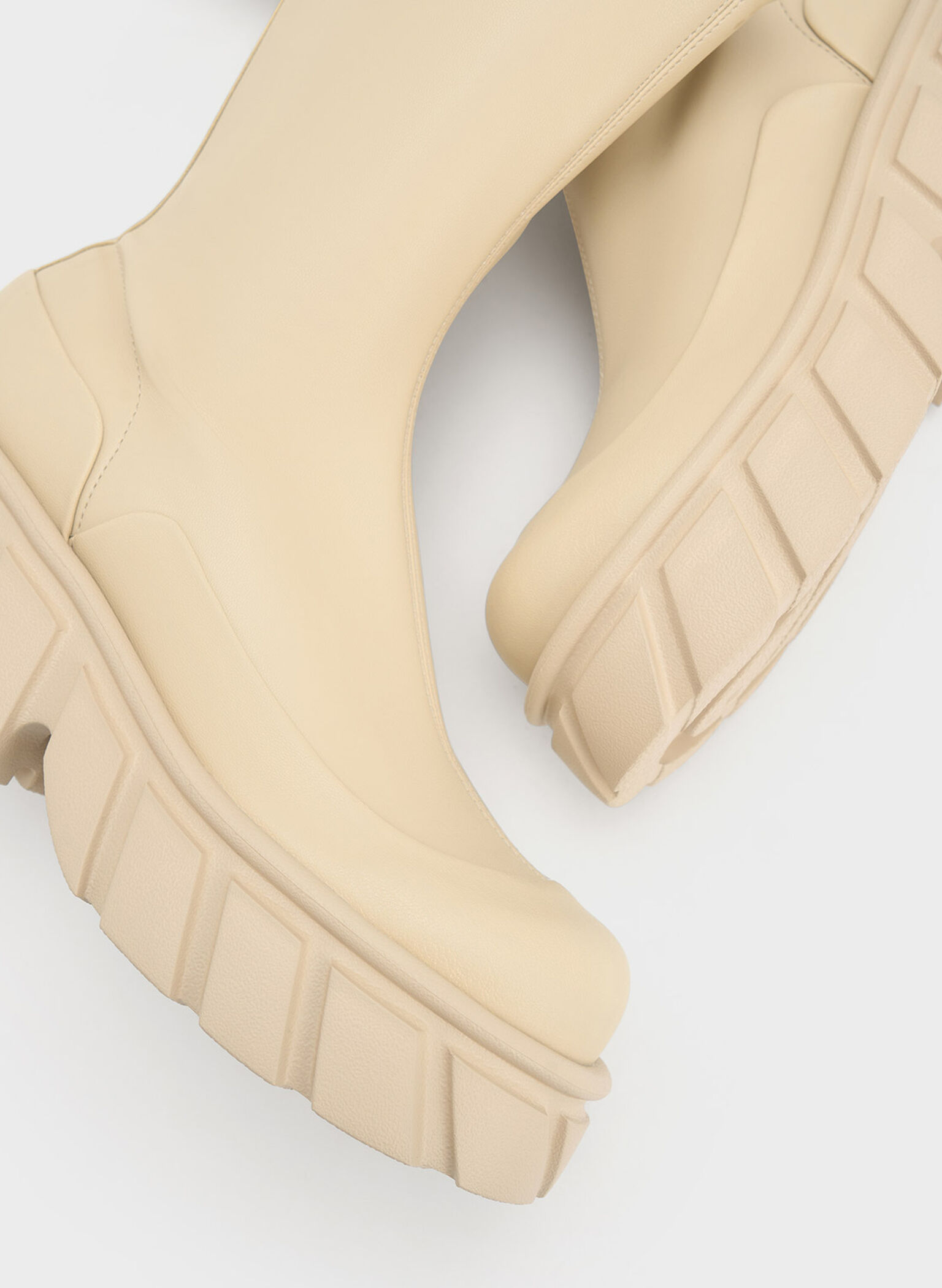 Botas Aberdeen de plataforma con cremallera lateral, Blanco tiza, hi-res