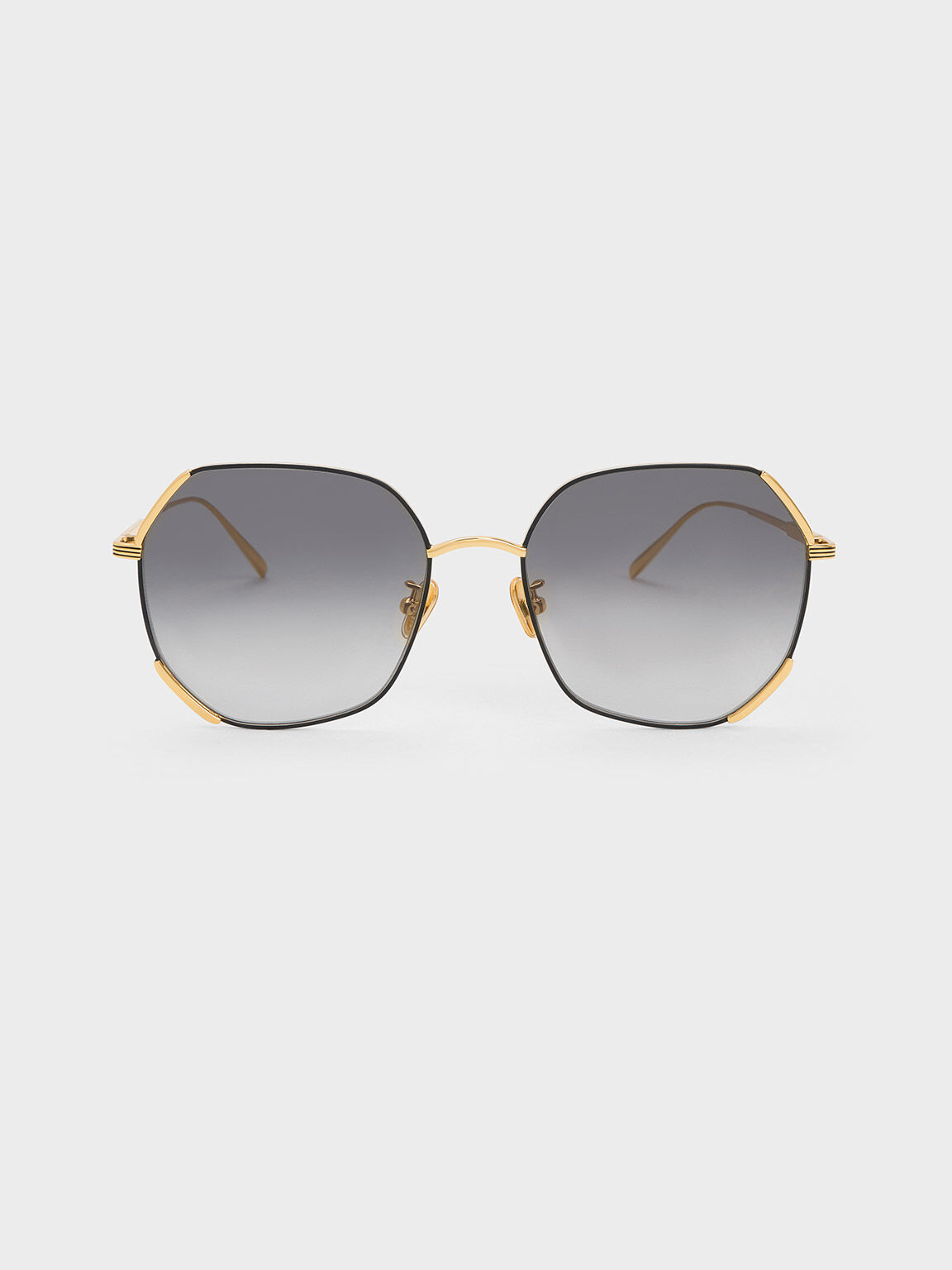 納得できる割引 Black Geometric Sunglasses Butterfly Wire-Frame その他