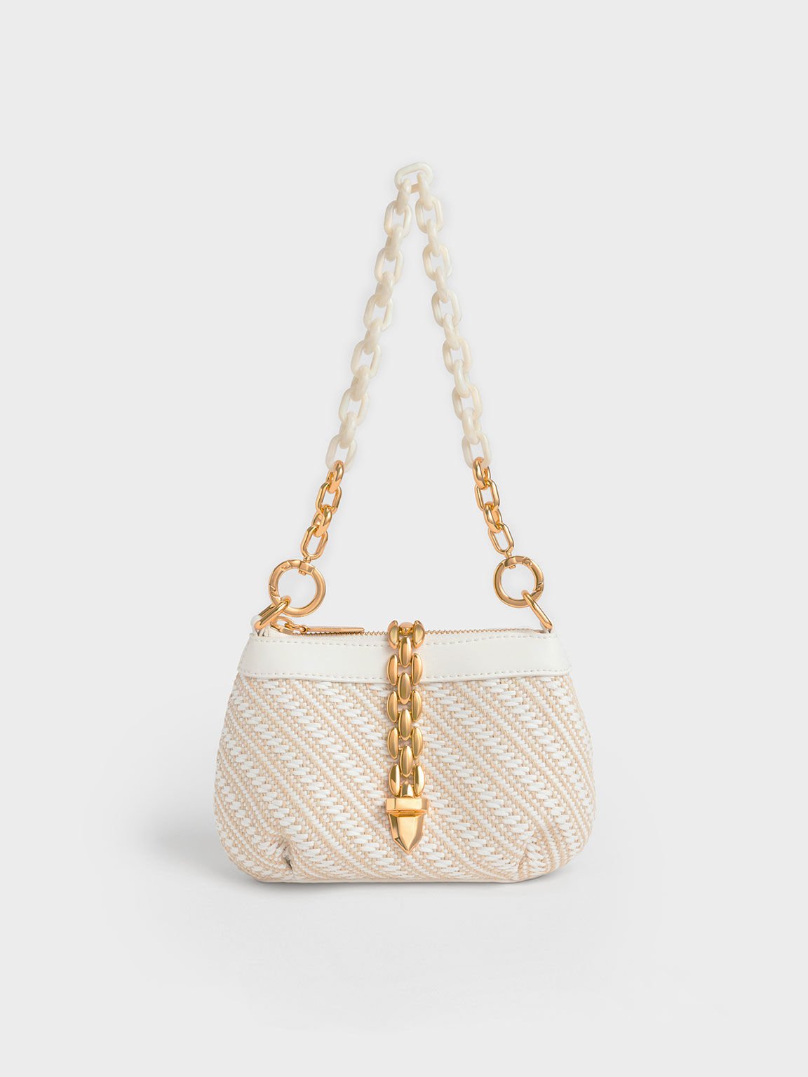 Isana Chain-Handle Bag, White, hi-res