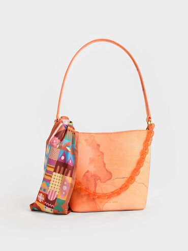 Alcott Scarf Bucket Bag, Pumpkin, hi-res