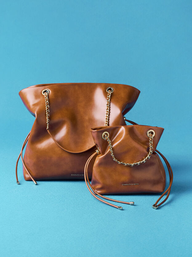 Arya Braided-Chain Crossbody Bag, Distressed Tan, hi-res