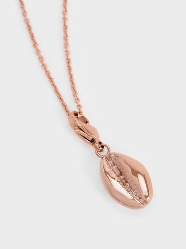 Cowrie Seashell Charm, Rose Gold, hi-res