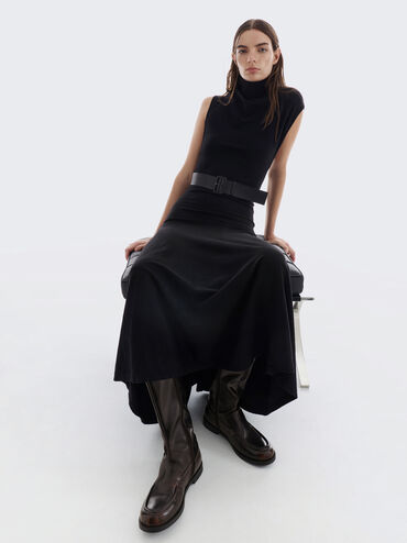 Botas-mocasines Jagger hasta la rodilla, Marrón oscuro, hi-res