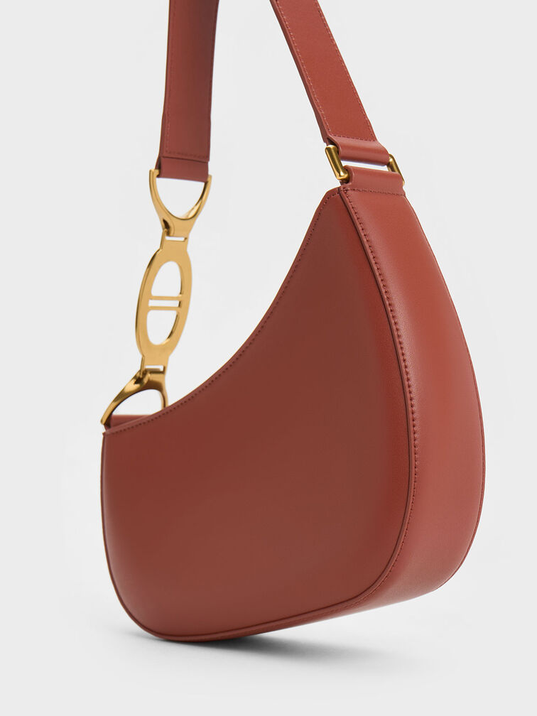 Asymmetrical Shoulder bag, Mocha, hi-res